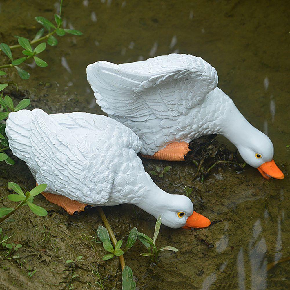 1 Cặp Tượng Vịt Uống Nước Trang Trí Trong Nhà / Ngoài Trời