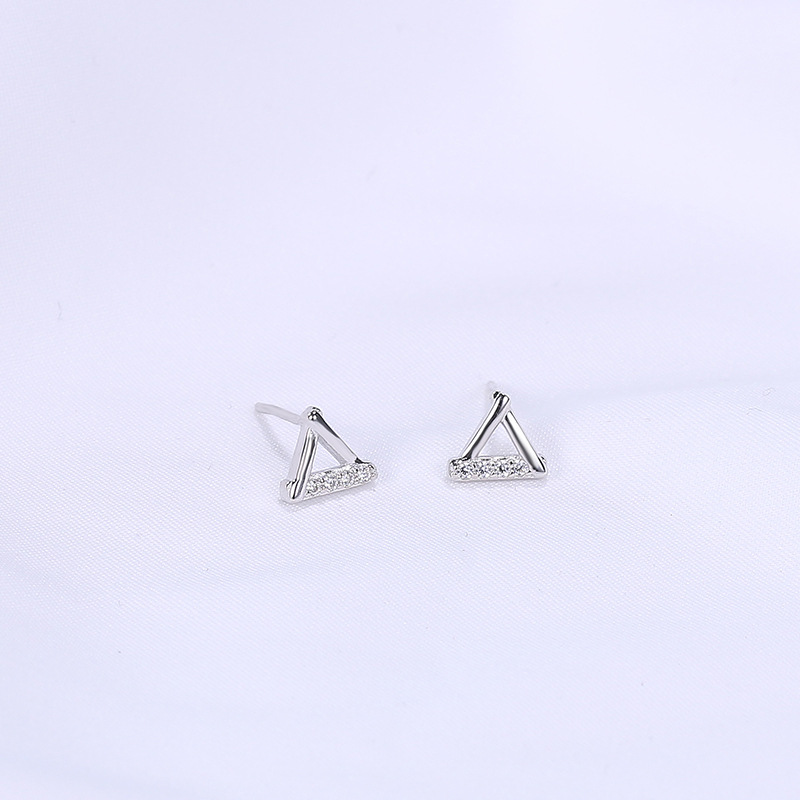 Bông Tai Fashion Triangle Crystal Earrings Stud Women Girl Zircon Party Earring Jewelry Birthday Gift