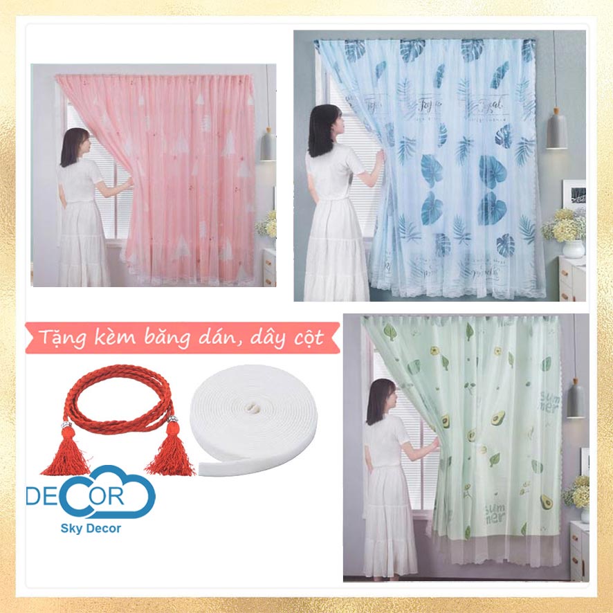 Rèm voan cửa sổ, rèm che chống nắng nhà cửa, phòng ngủ, phong cách hiện đại trẻ trung - Sky Decor