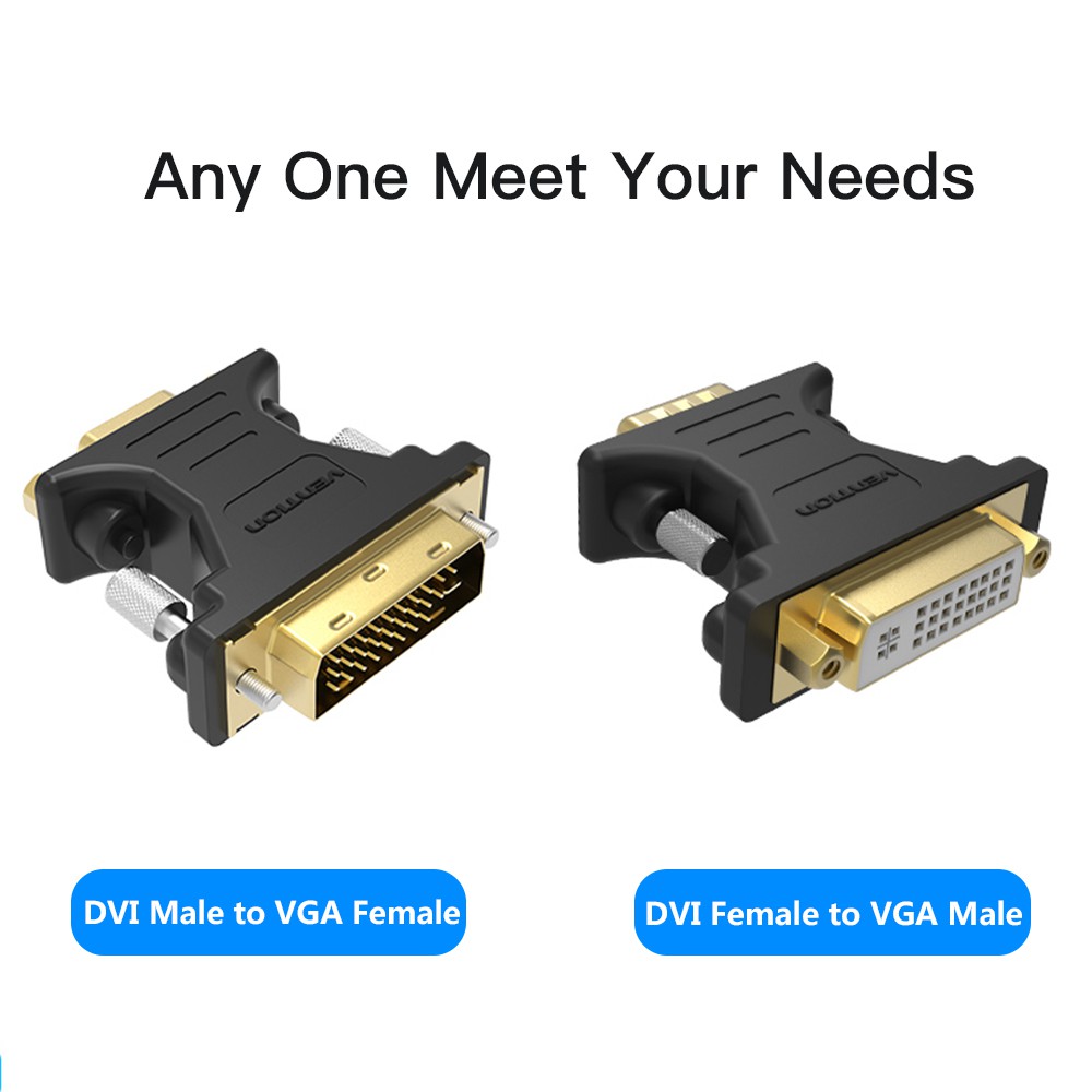 Đầu chuyển đổi VENTION DVI-I 24+5 sang VGA DVI I và VGA HD15 dành cho máy tính đồ hoạ | BigBuy360 - bigbuy360.vn