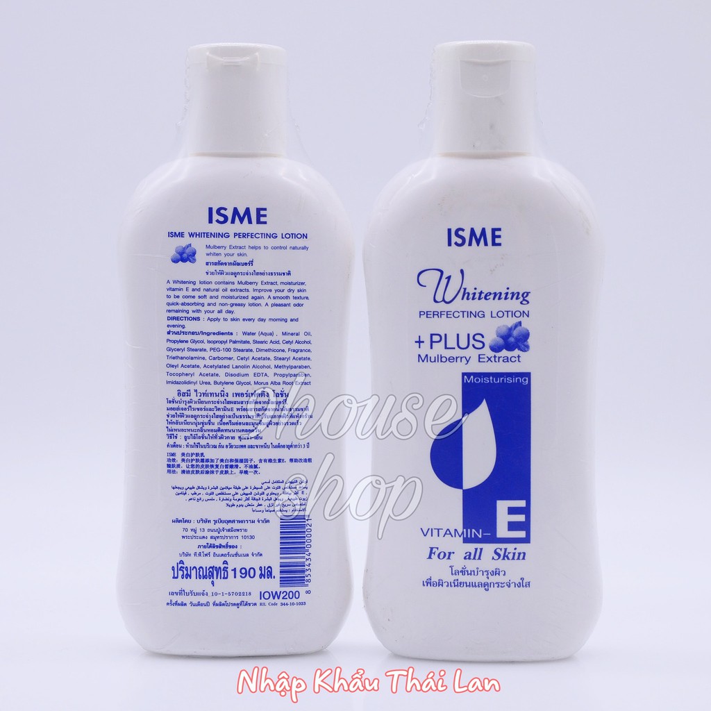 Lotion Dưỡng Thể Trắng Da ISME Whitening Plus Thái Lan