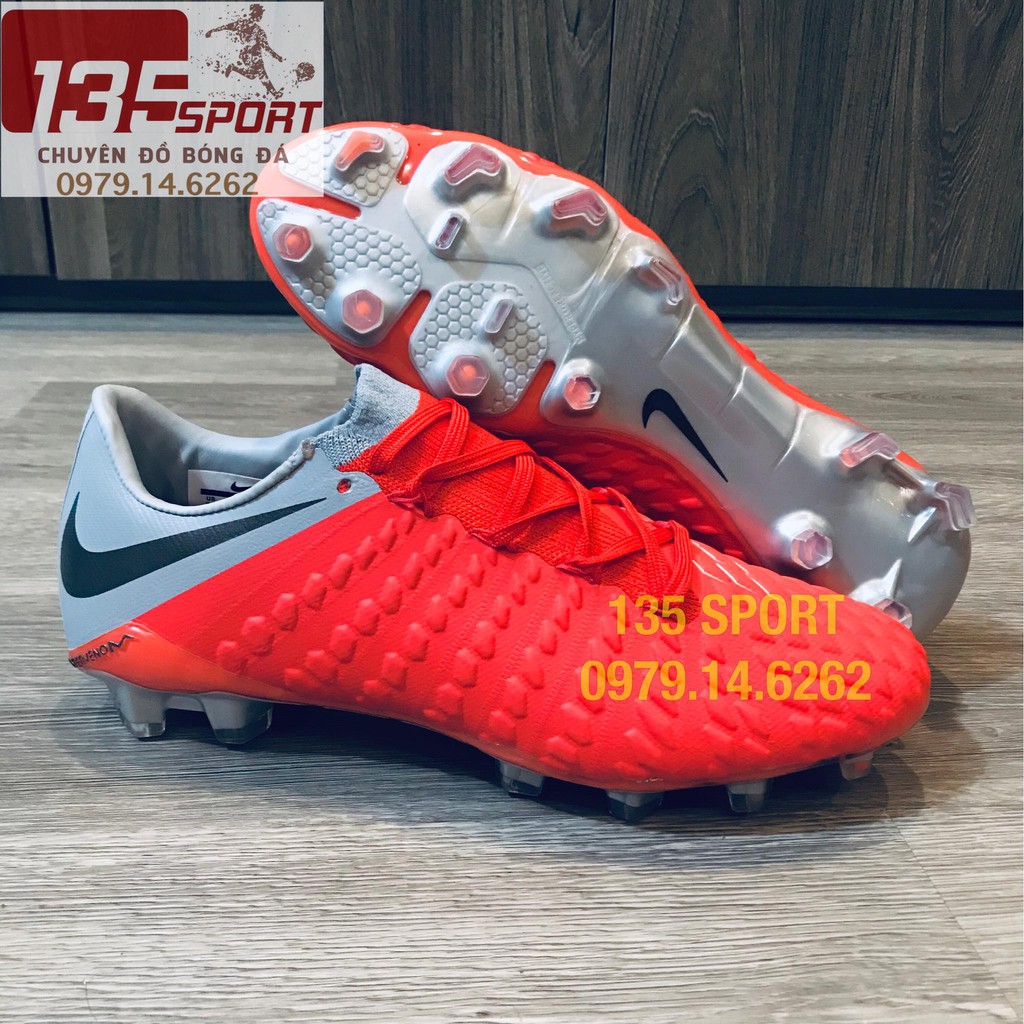 Giày đá bóng đinh cao Hyper Phantom Đỏ xám
