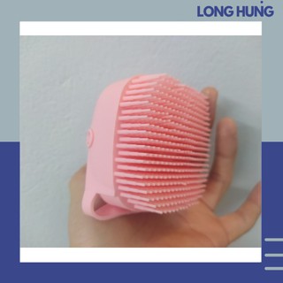 Bông tắm silicon mẫu vuông đựng sữa tắm