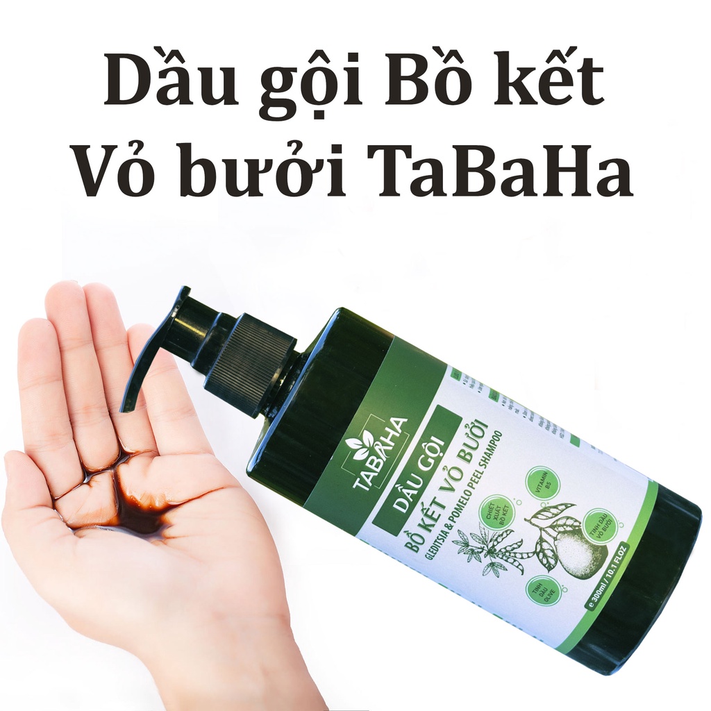 Dầu Gội Bồ Kết Vỏ Bưởi TABAHA 300ml Giảm Rụng Kích Thích Mọc Tóc