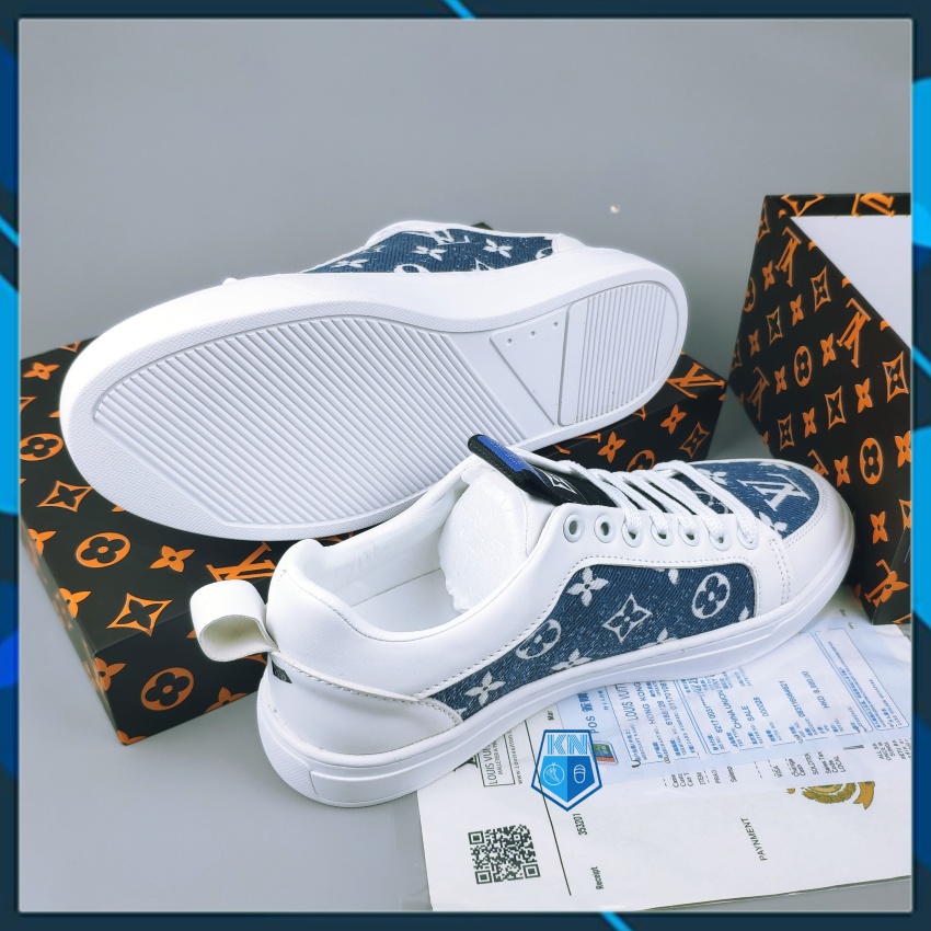 Giày LV Vá Bò Thêu chữ Luonvuituoi Hot Trend 4 Màu, Phong Cánh Trẻ Trung