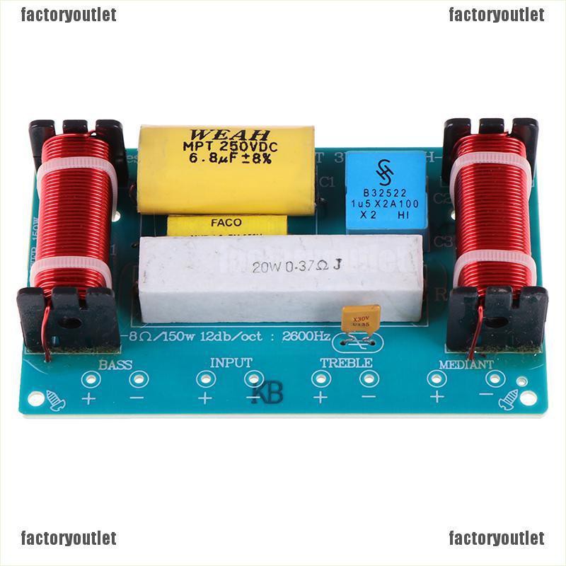 {factoryoutlet} 120W Speaker 3 Unit Hi-Fi Audio Frequency Divider 3 Way Crossover Filters 4-8Ω adover