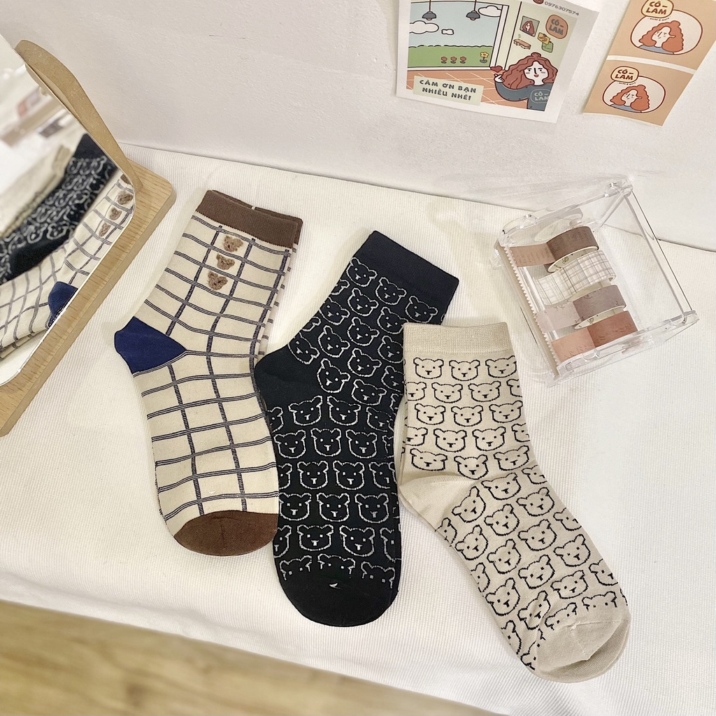 [Tiệm vớ cô Lam] Tất vớ set mặt gấu mini