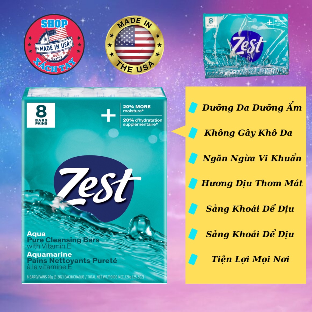 XÀ BÔNG CỤC ZEST AQUA REFRESHING MỸ_( Shop chỉ bán hàng MỸ )