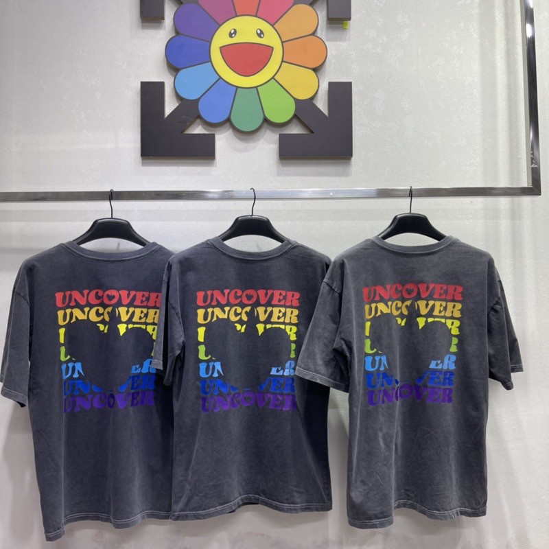 Áo thun UNCOVER Wash 7 màu áo thun wash tee Xám full tag nam nữ - Gin Store