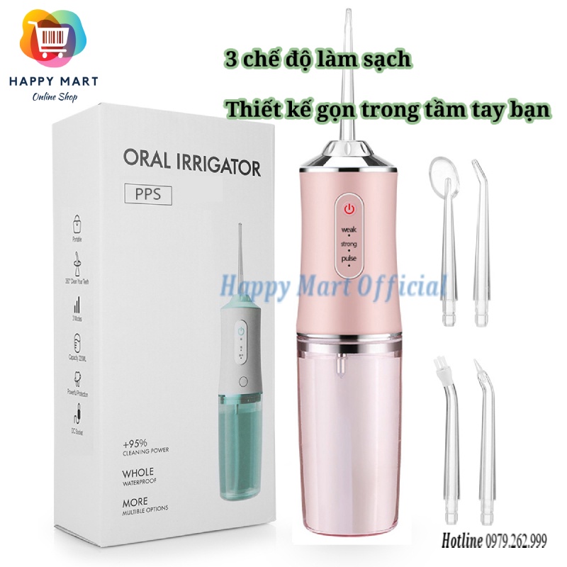 Máy tăm nước vệ sinh răng miệng siêu sạch cầm tay chính hãng theo công nghệ Châu Âu Oral Irrigator