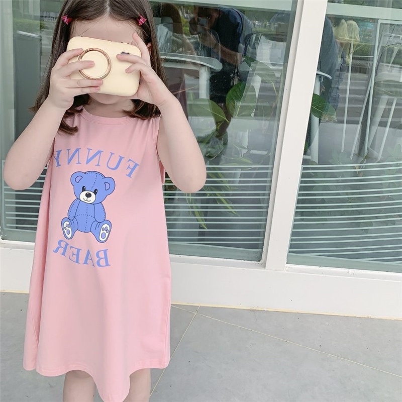 Đầm bé gái , Váy cho bé dáng xuông chất Thun Lạnh