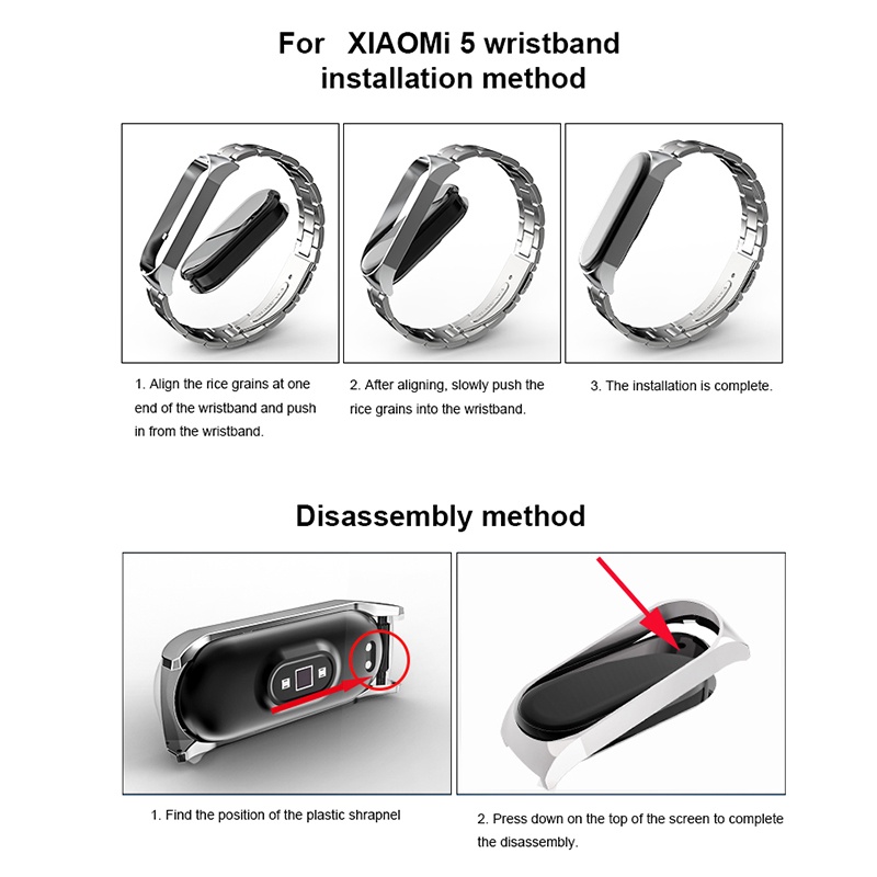 Dây Đeo Inox Cho Đồng Hồ Thông Minh Xiaomi Mi band 7 6 5 miband 4 3