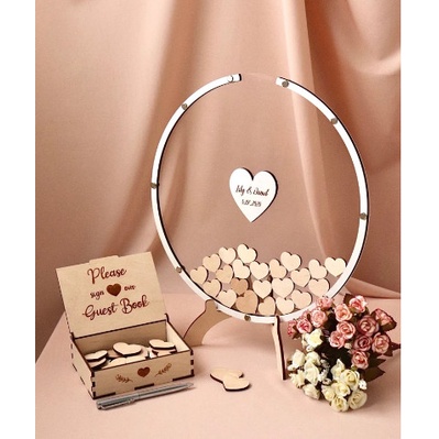Hộp Thả Tim Chữ Ký Đám Cưới  Round Shape Transparent | Thao Wedding Guestbook