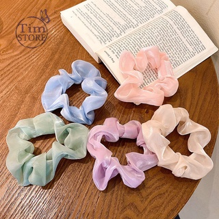 Dây cột tóc scrunchies 5 cái vải lụa nhũ TÍM STORE phụ kiện thời trang hàn quốc
