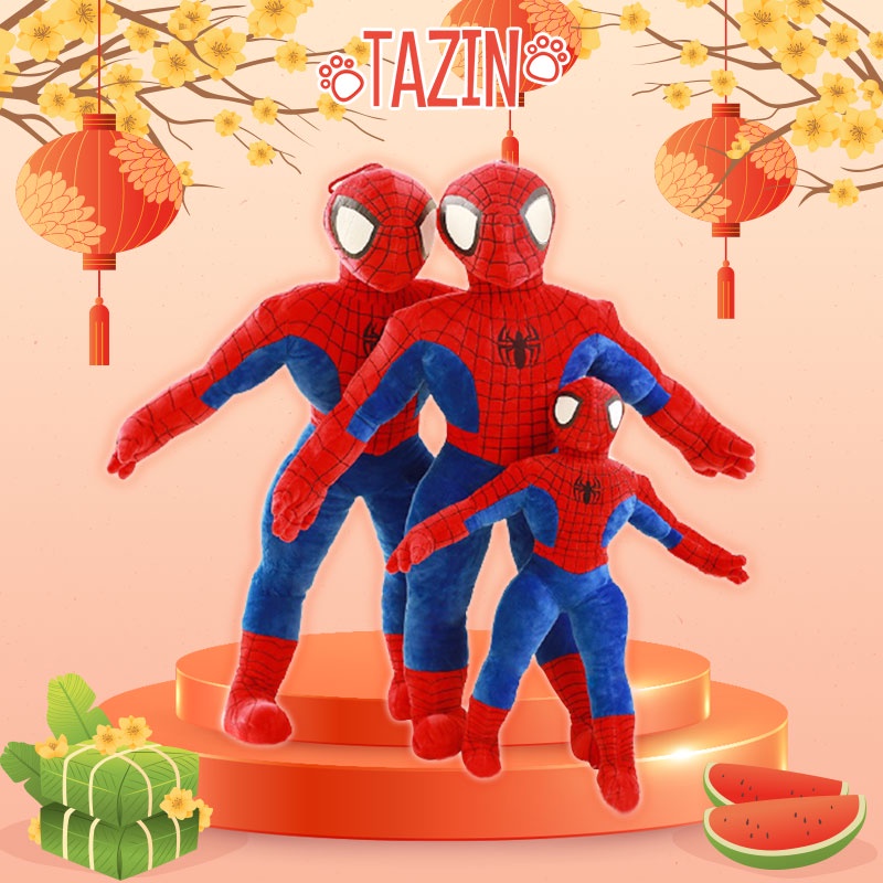 Gấu bông người nhện spider man, thú nhồi bông người nhện spider man cao cấp Tazin