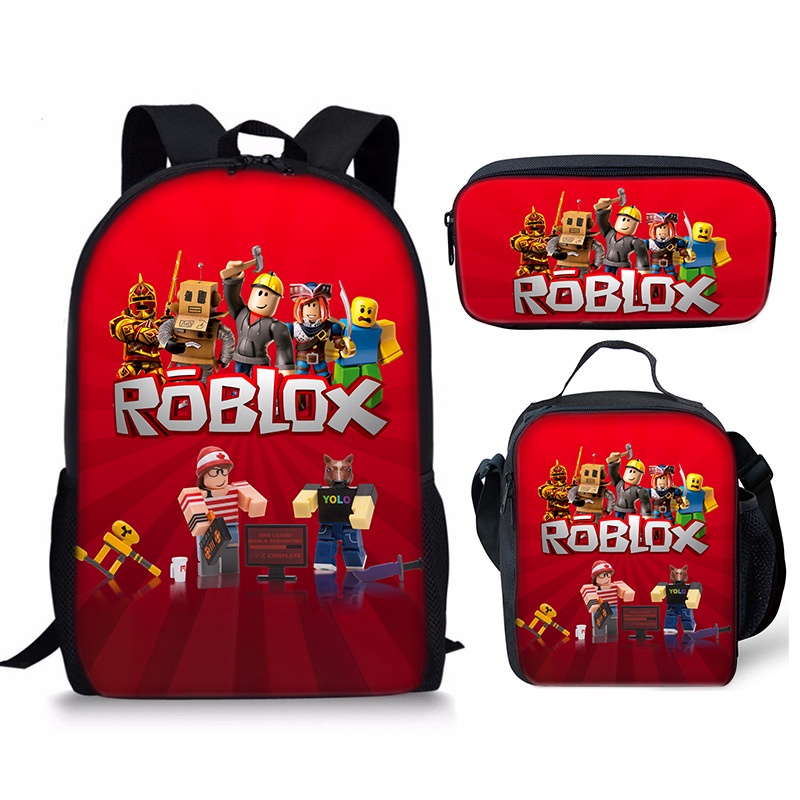 Balo Roblox cặp đi học roblox Bộ Ba Lô Và Túi Đựng Bút Chì In Hình Anime Roblox Dành Cho Bé Trai