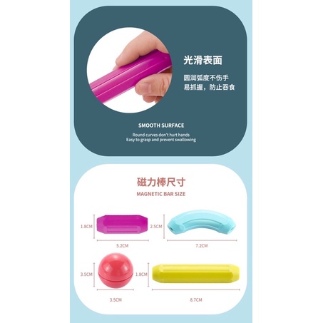 Bộ ghép nam châm dạng que cao cấp Magnet stick - đồ chơi trí tuệ, sáng tạpo cho bé