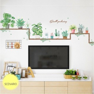 decal dán tường chậu cây trang trí