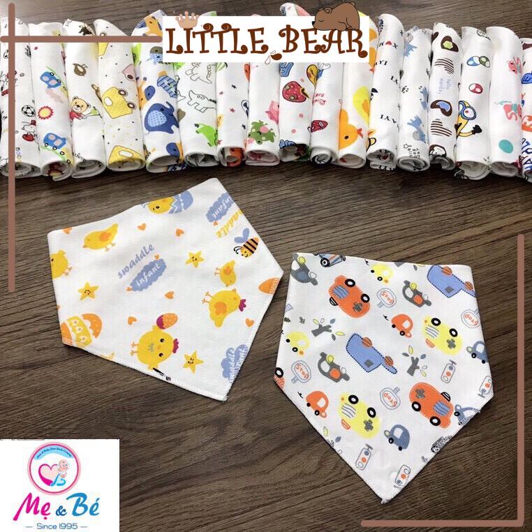 Khăn Yếm Hàng Cao Cấp Mẫu Tam Giác Cotton Có Cúc Bấm Cho Bé Yêu - Little Bear