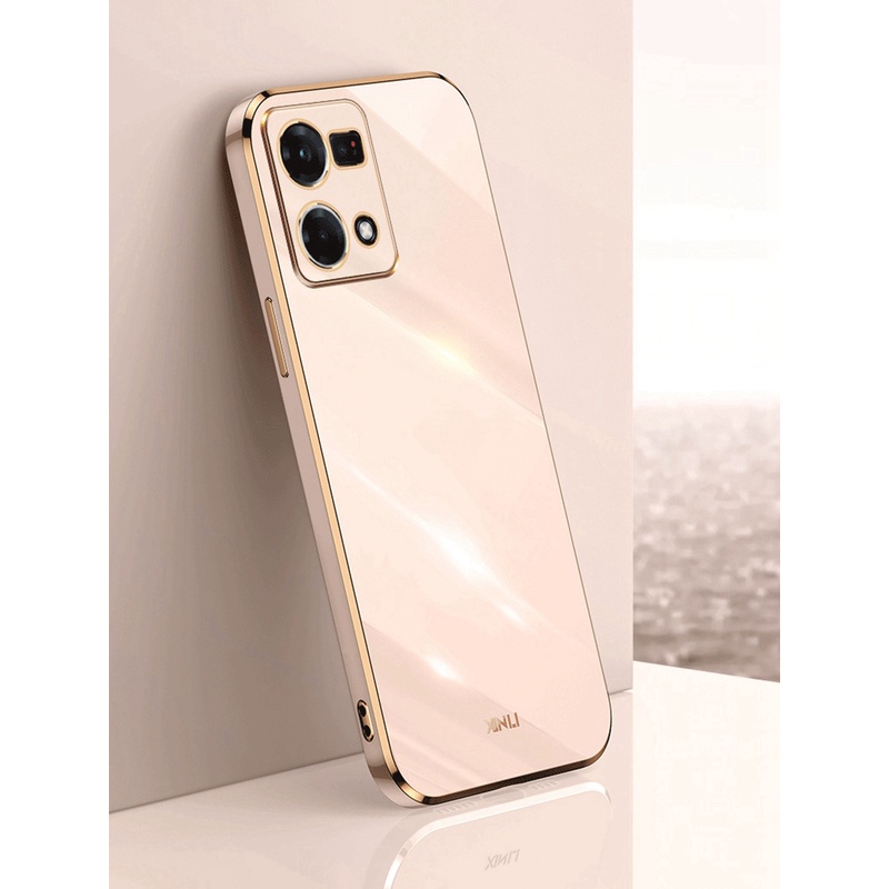 Ốp Điện Thoại Viền Thẳng Mạ Màu Lấp Lánh Cho OPPO Reno 7 8 T Reno8 Reno7 4G F21 Pro