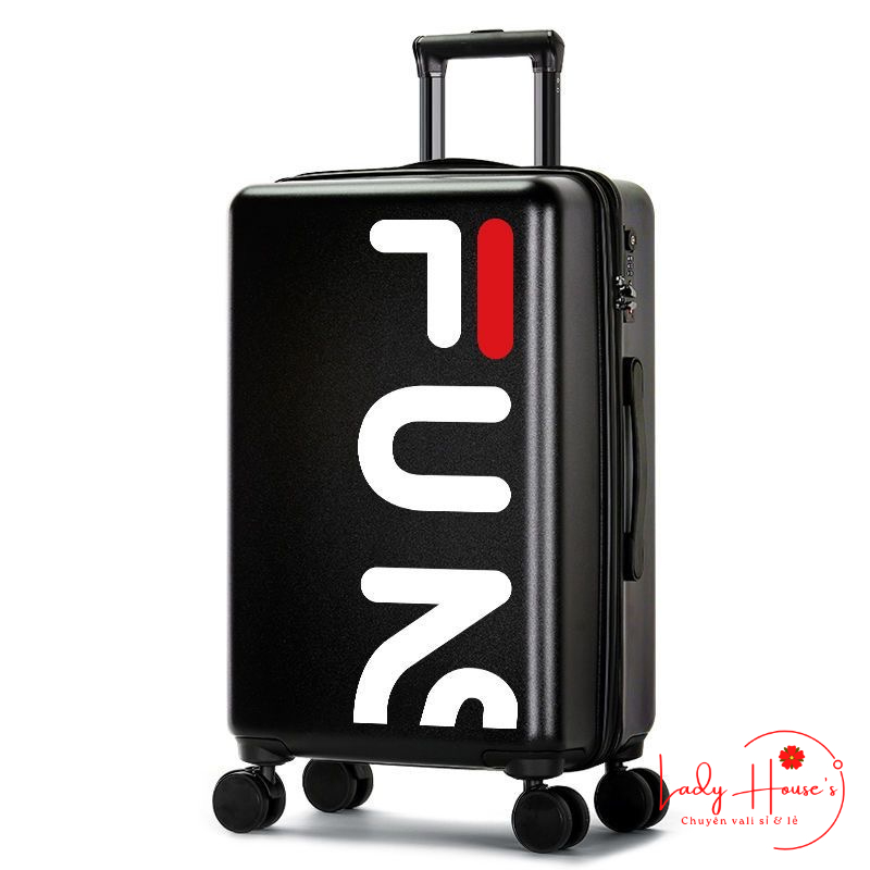 Vali Du Lịch Tay Kéo In Hình Thời Trang 4 Bánh Xe Xoay 360 Độ Chất Liệu Nhựa Nhám PC+ABS Bền Đủ Size 20/24/26 inch