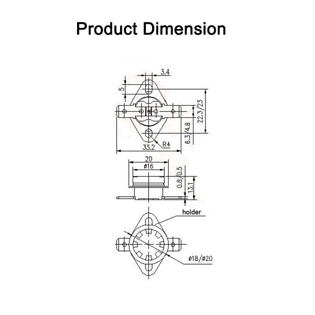 Bộ Dụng Cụ Sửa Chữa Bảo Vệ Động Cơ Khởi Động Lại ksd301 10a 250v n / c 160 170 230 250 175 320 350