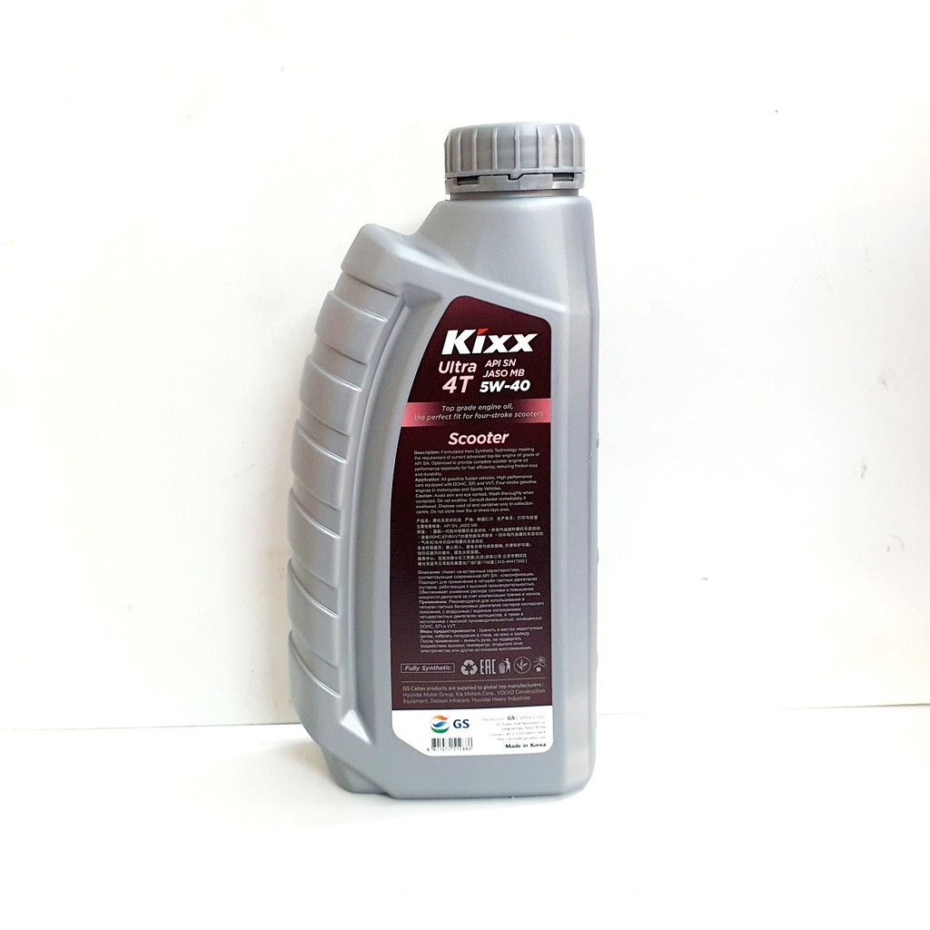 Nhớt Kixx  tổng hợp 100% cho xe tay ga 5w40 800ML - Sản xuất tại Hàn Quốc