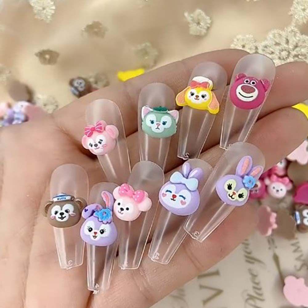 Phụ Kiện Trang Trí Móng Tay Hình Thỏ / Gấu / Thỏ / Dâu Tây Phong Cách Nhật Bản Dễ Thương