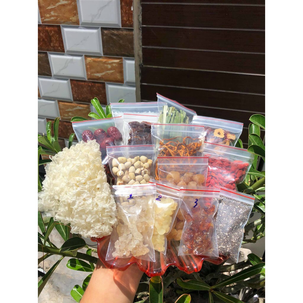 CHÈ TUYẾT YẾN DƯỠNG NHAN 500g 12 VI THANH NGUYÊN LIỆU ĐỦ CHO 15-20 CHAI