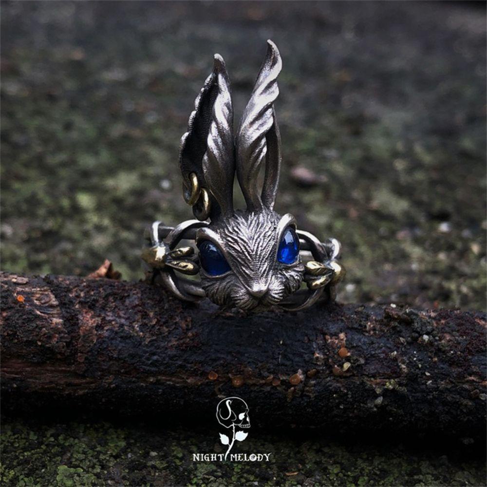 Nhẫn Hở Hình Thỏ Phong Cách Gothic Cổ Tích Cho Nam Và Nữ