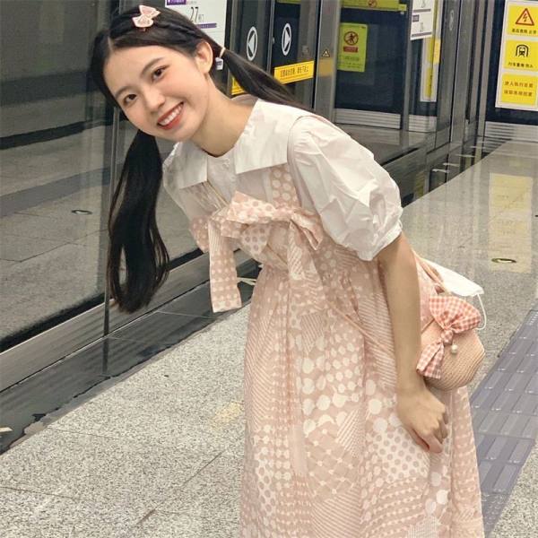 Đầm hai dây/ Áo kiểu cổ búp bê PERTY thời trang mùa hè xinh xắn dành cho nữ