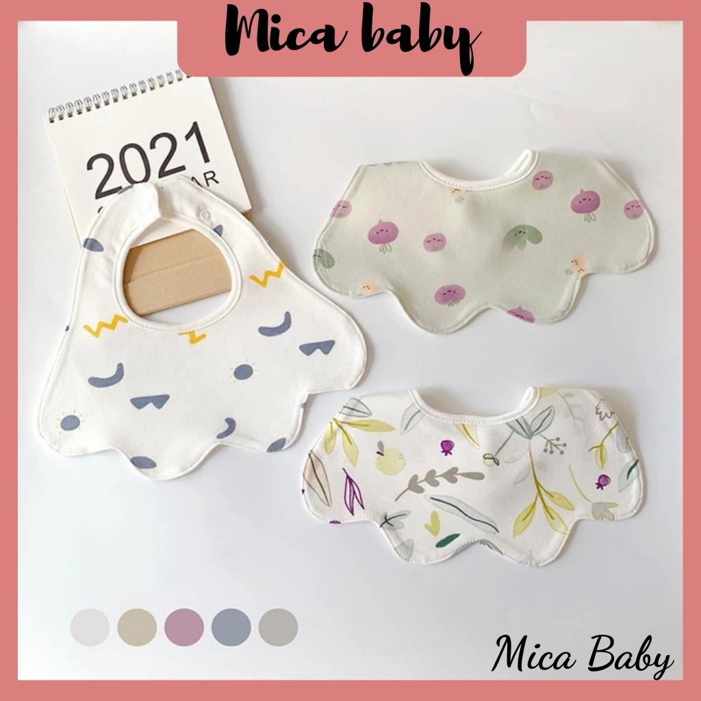 Set 3 yếm cổ cho bé ăn dặm hình dẻ quạt chất cotton Mica baby YC07