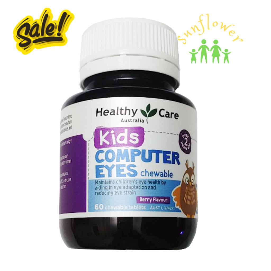 Kẹo bổ mắt cho bé Healthy Care Kids Computer Eyes 60 viên vị Berry của Úc