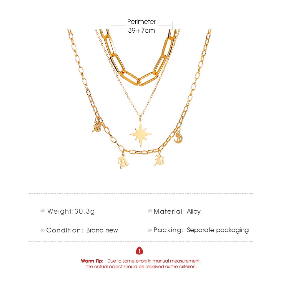 vòng cổ Nhiều Lớp Đính Ngôi Sao Phong Cách Hàn Quốc