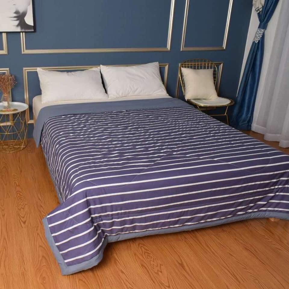 Chăn Hè Thu Cotton Đũi Kẻ Caro Muji Nhật Bản Mẫu Mới