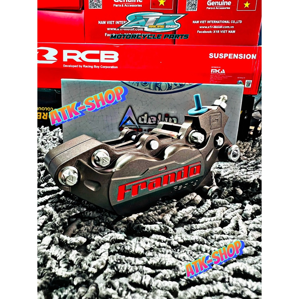 Heo dầu Adelin 4pis Mode cnc chữ Frando màu xám socola cực đẹp khi lên xe