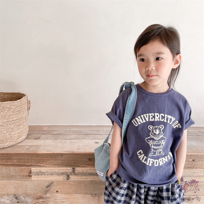 Áo Thun Cộc Tay In Hình Hoạt Hình Cho Bé