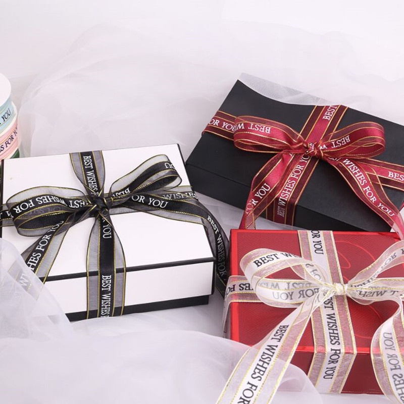 Cuộn Dây Ruy Băng Lụa Chữ "Forever love và Bwfy" Rộng 2.5cm Dài 45m Trang Trí Hộp Quà Sinh Nhật