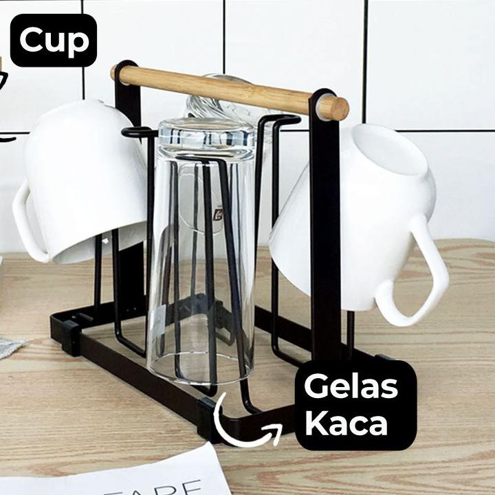 Giá Đỡ Ly Nước Treo Tường 6 Ngăn Hdk101 | BigBuy360 - bigbuy360.vn