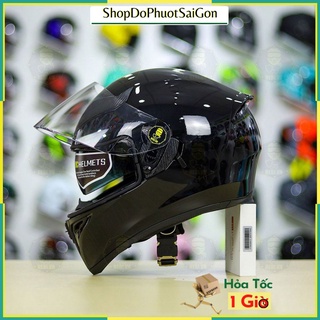 Mũ fullface ROC 05 đen bóng, nón bảo hiểm 2 kính