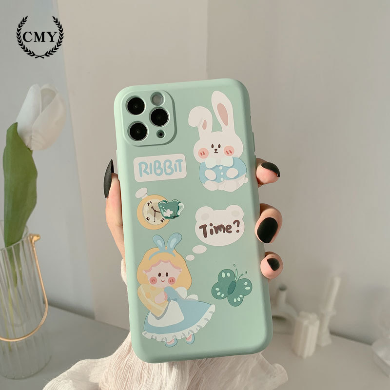 Ốp điện thoại silicon in thỏ hoạt họa xinh xắn cho iPhone 11 Pro Max X Xr Xs Max 7 8 Plus Se 2020 12 pro max 12 mini | BigBuy360 - bigbuy360.vn