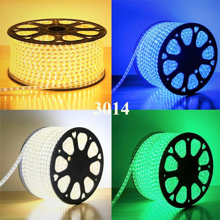 (SỈ) Led Dây 3014 cuộn 100M  HẮT TRẦN, TRANG TRÍ NHÀ CỬA màu VÀNG-TRẮNG-Xanh Dương- Xanh Lá tặng 3 dây nguồn