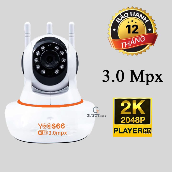 Camera wifi yoosee 3 râu 3.0Mbx QUADHD 2K (2304 x 1296) ống kính 2.8mm góc nhìn siêu rộng