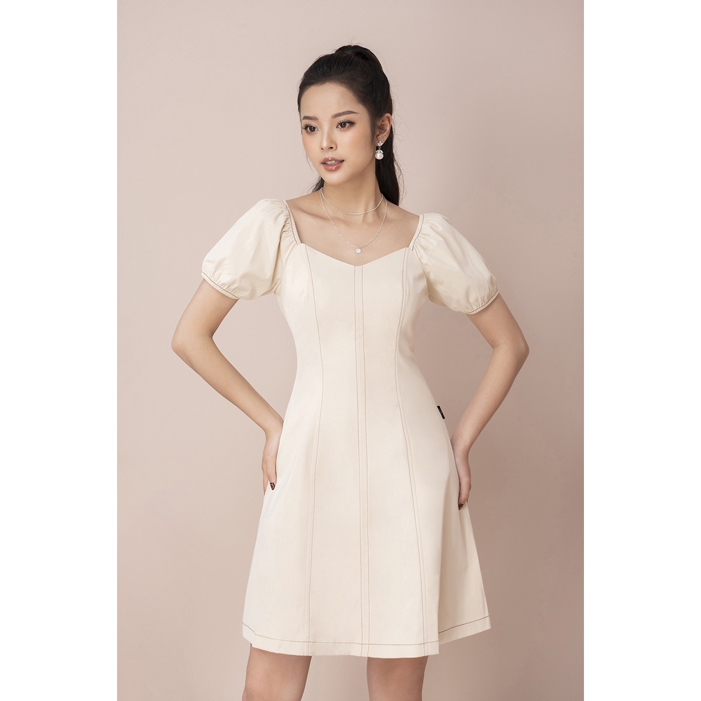 Váy Công Sở Cao Cấp LUPERI Dáng Chữ A Xòe Nhẹ Cổ Vuông Thanh Lịch, Vải Thô Hàn Chuẩn Form - LFV3261