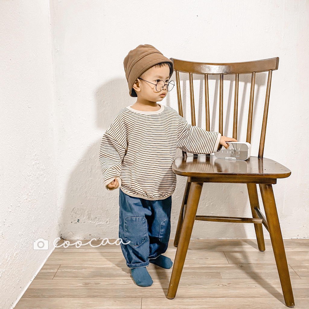 Áo sọc ngang Hàn Quốc phù hợp bé trai bé gái size 80-120