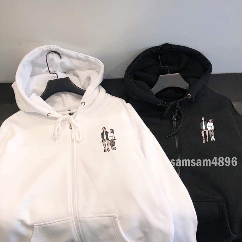 (FREESHIP 50K) Hoodie nỉ đôi bạn thân (ảnh thật treo) kéo khóa