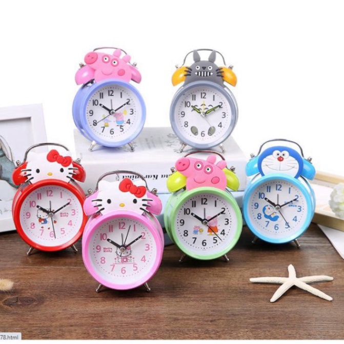 Đồng hồ báo thức mini để bàn hoạt hình cực xinh, đồng hồ để bàn cực bền báo thức cực to