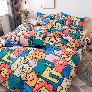Bộ chăn ga gối poly nhập khẩu,đủ kích thước,mẫu những con thú nhiều màu