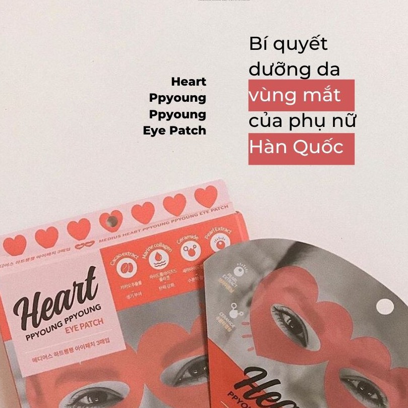 Mặt nạ mắt trái tim PPYOUNG PPYOUNG HEART làm sáng, xóa nếp nhăn - Hàn Quốc, Hydrogel