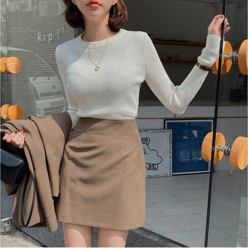 Chân Váy Form Dáng Chữ A Basic Hàn Quốc ( có quần trong ) | BigBuy360 - bigbuy360.vn